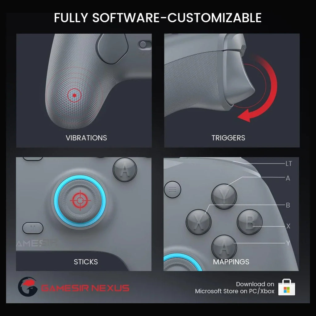 GameSir G7 SE Wired Controller, For Xbox Series X and S, Xbox One and Windows 10 and 11, Hall Effect Joysticks and Hall Triggers, 3.5mm Audio, Sporty Gray