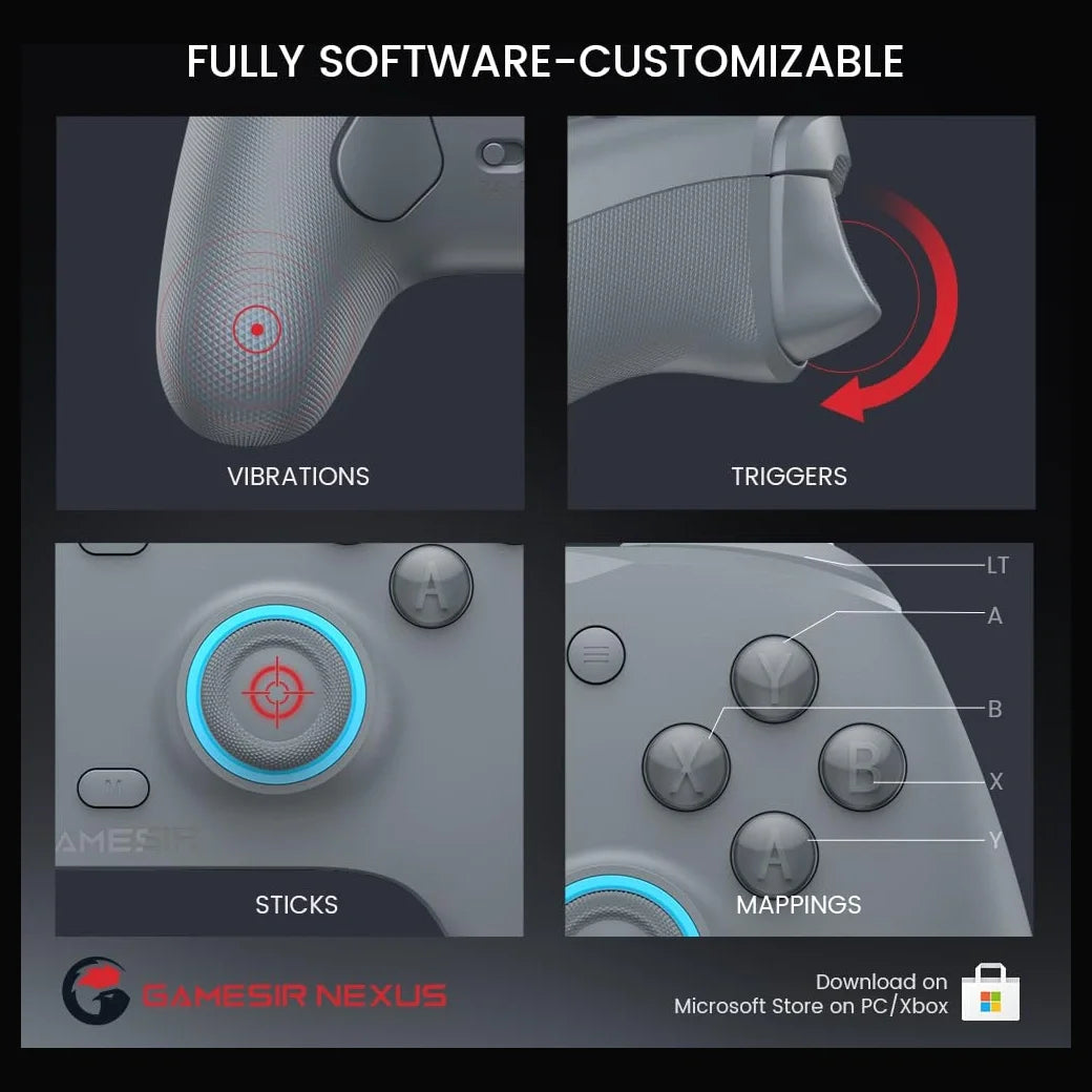 GameSir G7 SE Wired Controller, For Xbox Series X and S, Xbox One and Windows 10 and 11, Hall Effect Joysticks and Hall Triggers, 3.5mm Audio, Sporty Gray