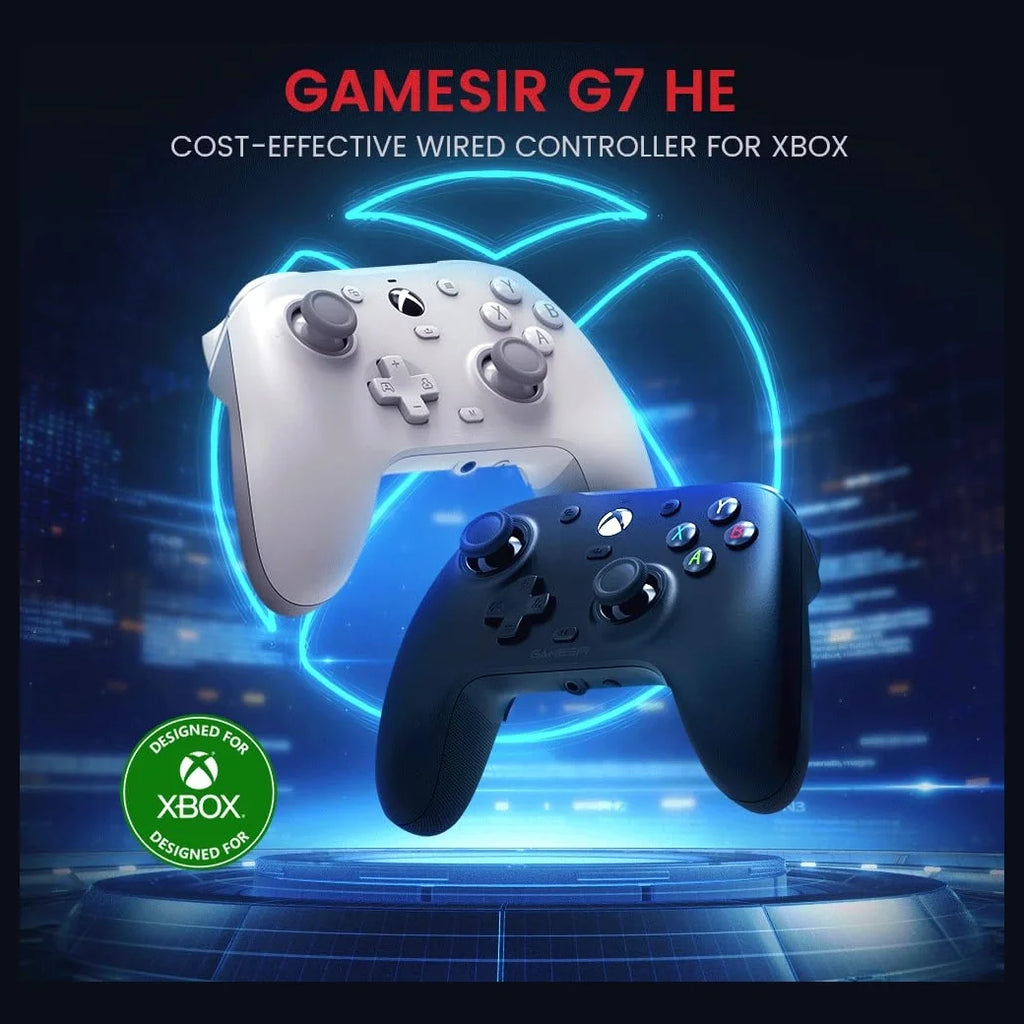 GameSir G7 HE Wired Xbox Controller, Hall Effect Sticks And Hall Effect Magnetic Triggers, Microswitch Face Buttons, 3.5mm Headphone Jack And Microphone Mute Button, White