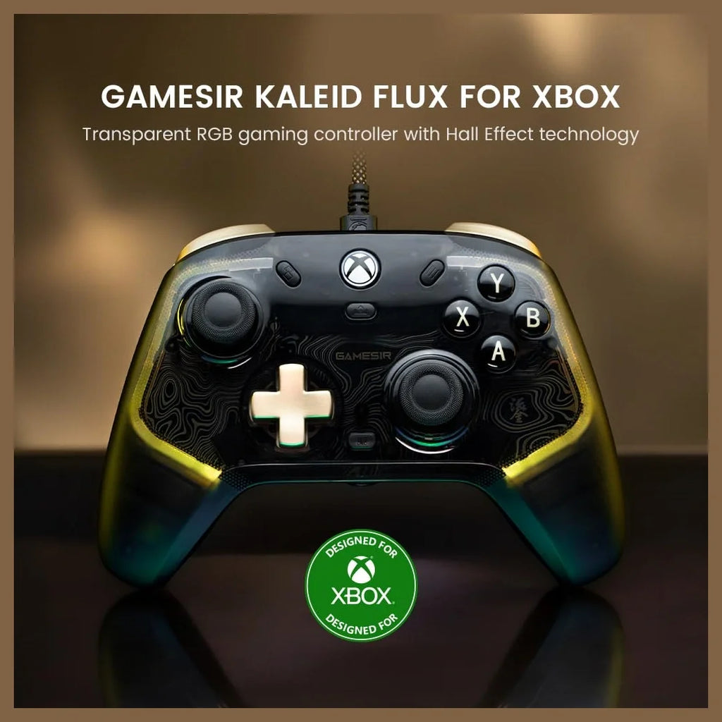 GameSir Kaleid Flux Enhanced Wired Controller for Xbox, RGB Lighting, Hall Effect Joystick, Compatible with Xbox Series X|S, Xbox One and Windows 10/11 PC