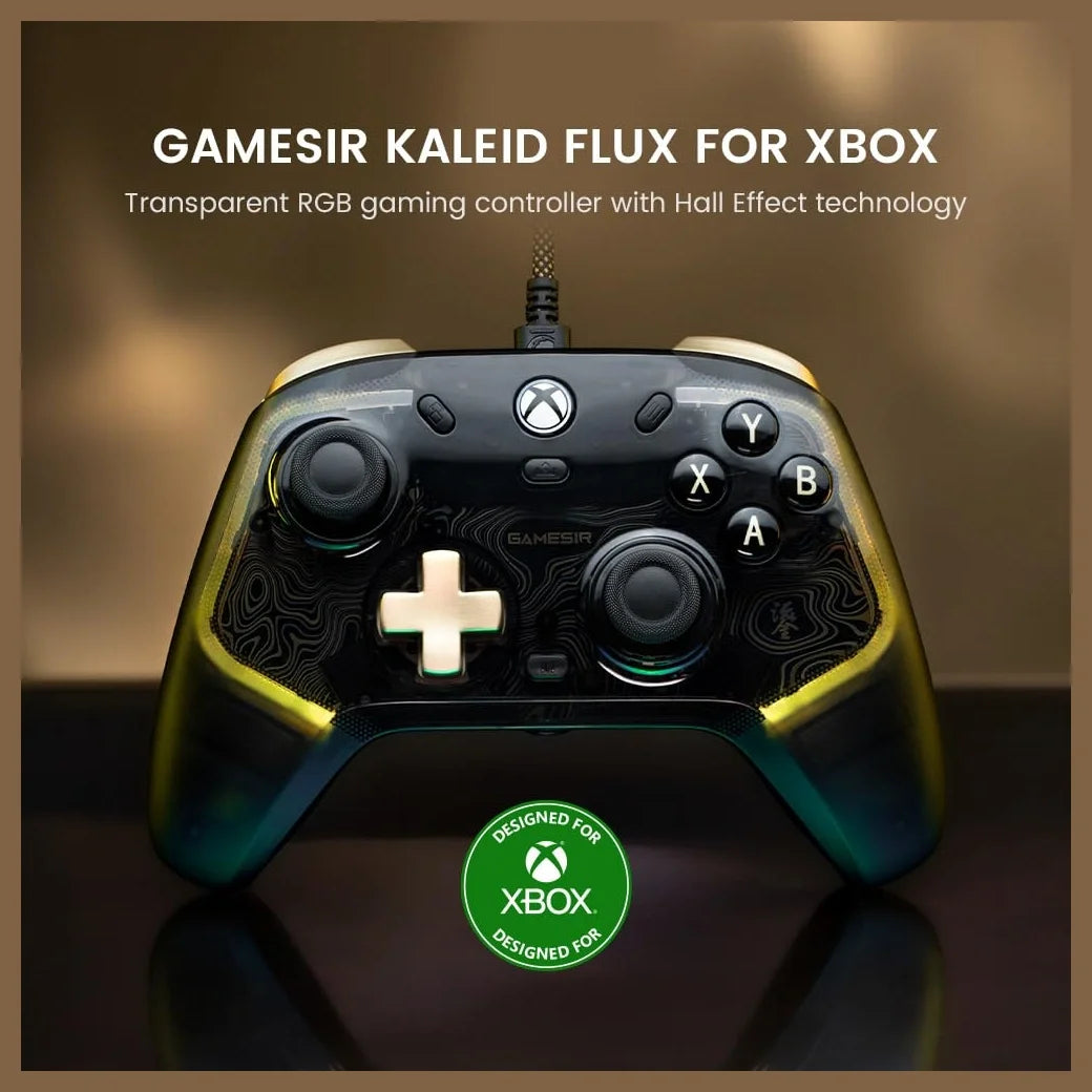 GameSir Kaleid Flux Enhanced Wired Controller for Xbox, RGB Lighting, Hall Effect Joystick, Compatible with Xbox Series X|S, Xbox One and Windows 10/11 PC