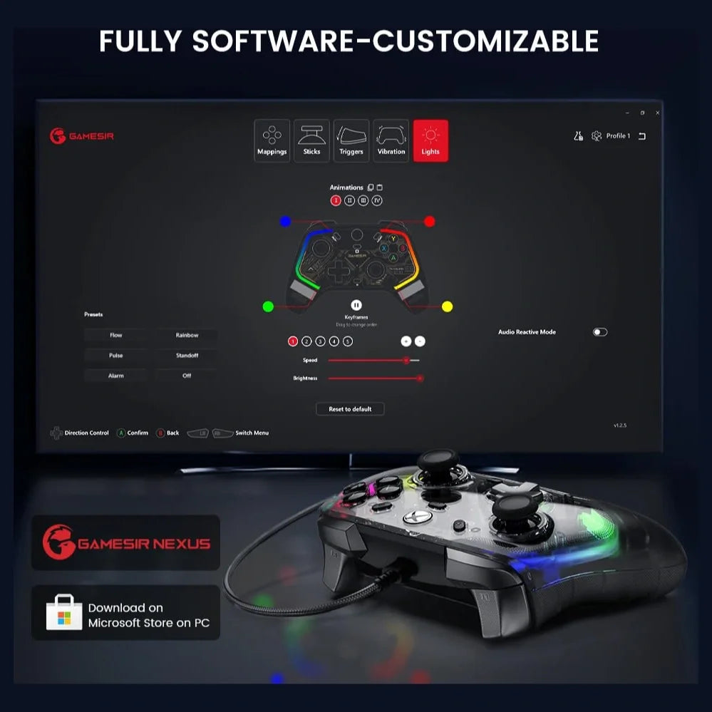 GameSir KALEID Wired Controller, Hall Effect Joysticks and Hall Trigger, Plug and Play, Xbox Series X|S, Xbox One, Windows 10/11 and Steam