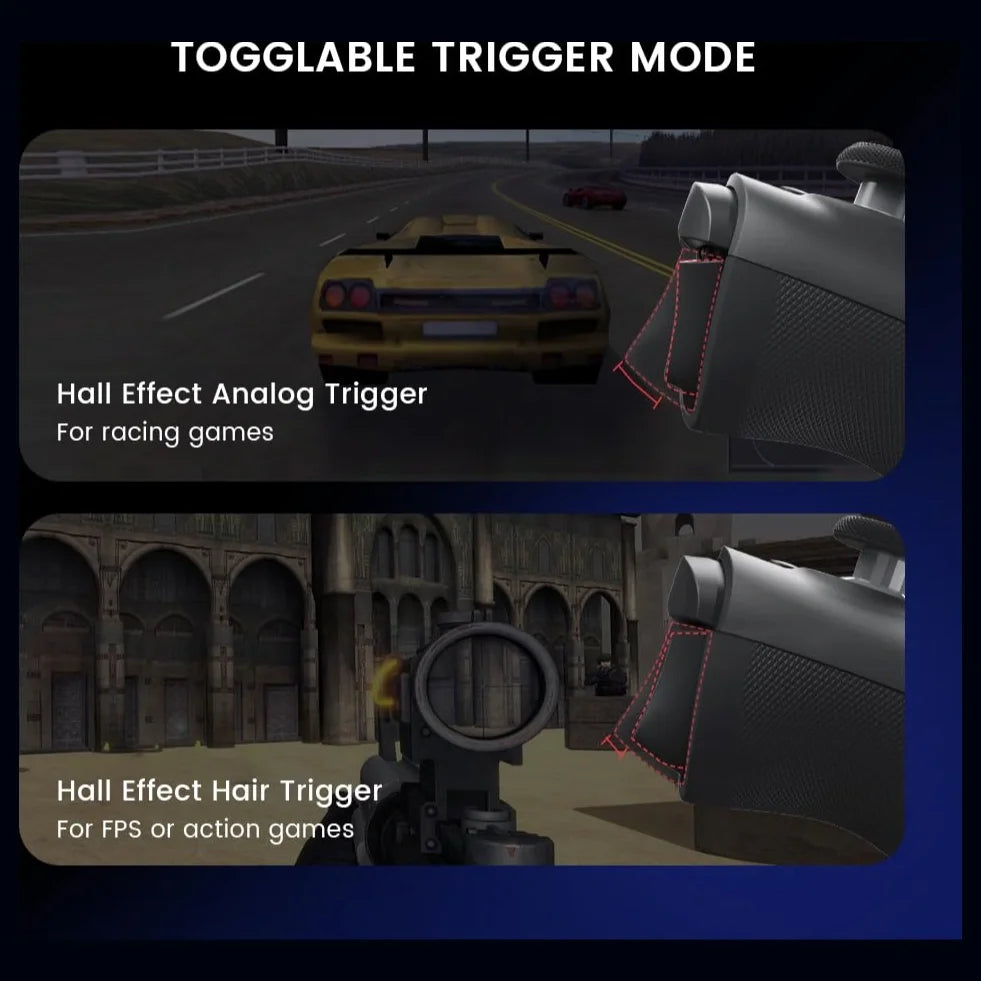 GameSir G8 Plus Bluetooth Mobile Game Controller, Hall Effect Joysticks and Hall Trigger, 6-Axis Gyroscope, Dual Motor Vibration, Interchangeable Magnetic Components