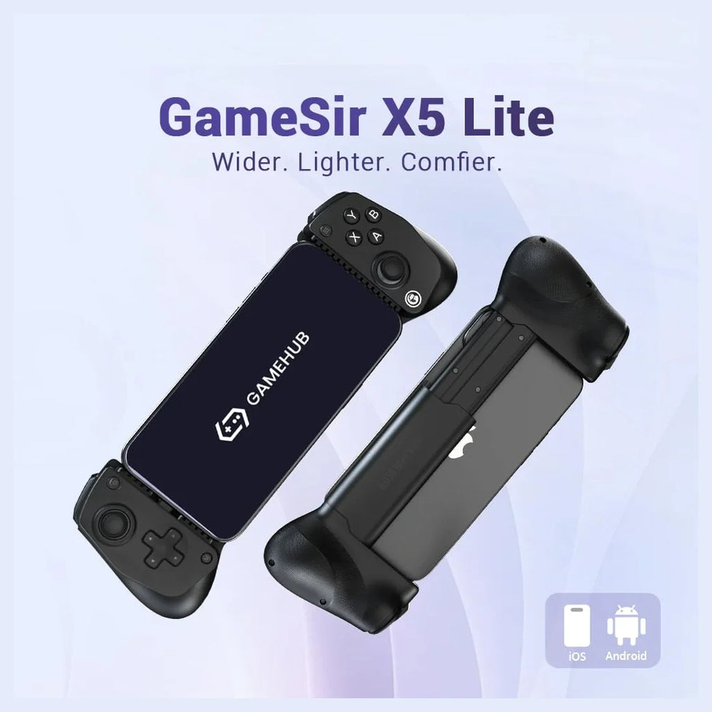 GameSir X5 Lite Mobile Gaming Controller for Android, Hall Effect Joystick, Stretchable up to 213mm, Type-C Connection, Pass-through Charging, Black