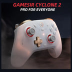 GameSir Cyclone 2 Multiplatform Wireless Controller, TMR Electromagnetic Joysticks, Hall Effect Switch Triggers, 1000Hz Report Rate, 6-Axis Gyro, White