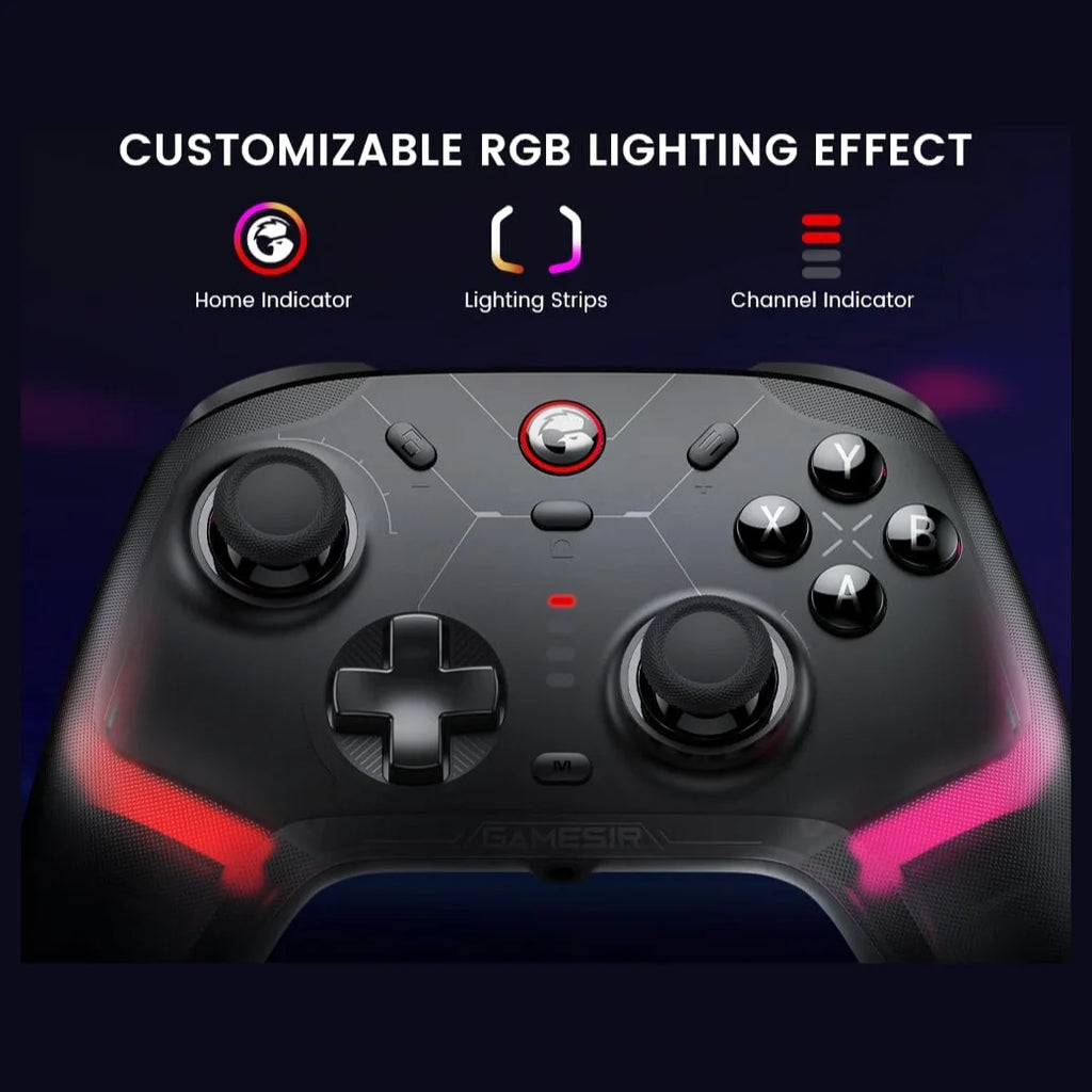 GameSir Cyclone 2 Multiplatform Wireless Controller, TMR Electromagnetic Joysticks, Hall Effect Switch Triggers, 1000Hz Report Rate, 6-Axis Gyro, White