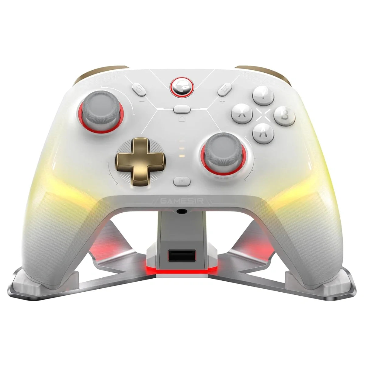 GameSir Cyclone 2 Multiplatform Wireless Controller, TMR Electromagnetic Joysticks, Hall Effect Switch Triggers, 1000Hz Report Rate, 6-Axis Gyro, White