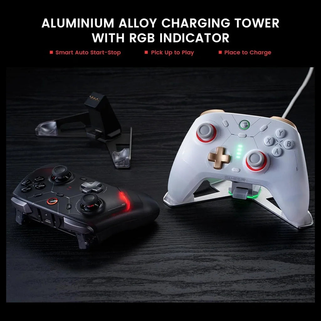 GameSir Cyclone 2 Wireless PC Controller, 1000Hz, TMR Joysticks, Hall Effect and Micro 2-in-1 Triggers, Charging Dock, Black