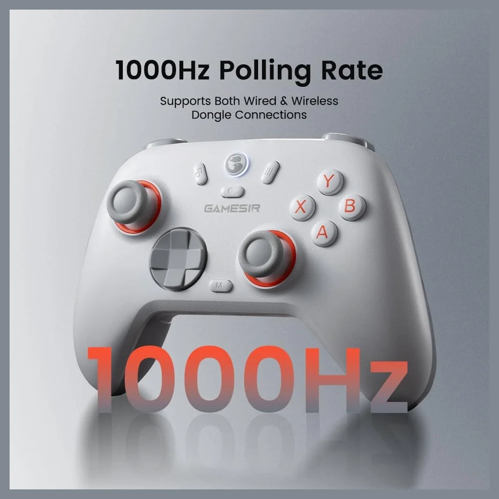 GameSir Nova Lite 2 Wireless PC Controller, Hall Effect Sticks And Triggers, 2.4G And Wired 1000Hz Polling Rate, Remappable Buttons, Compatible With PC Switch Steam Android iOS, White
