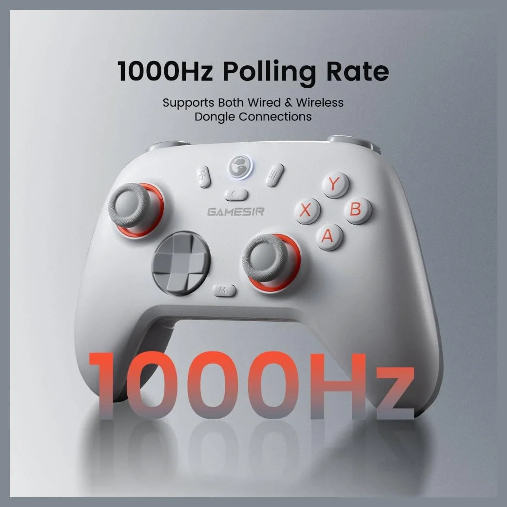 GameSir Nova Lite 2 Wireless PC Controller, Hall Effect Sticks And Triggers, 2.4G And Wired 1000Hz Polling Rate, Remappable Buttons, Compatible With PC Switch Steam Android iOS, White