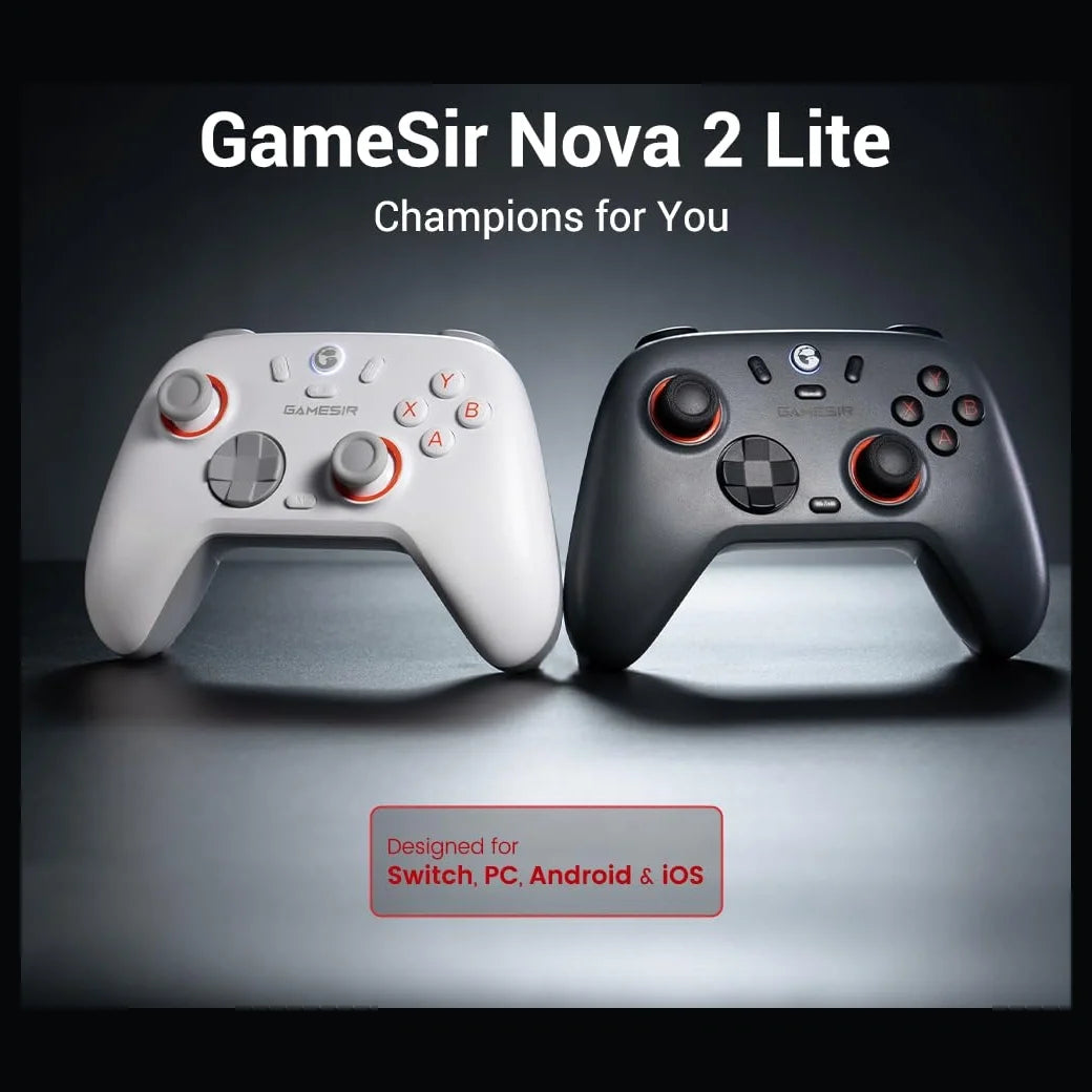 GameSir Nova Lite 2 Wireless PC Controller, Hall Effect Sticks And Triggers, 2.4G And Wired 1000Hz Polling Rate, Remappable Buttons, Compatible With PC Switch Steam Android iOS, White