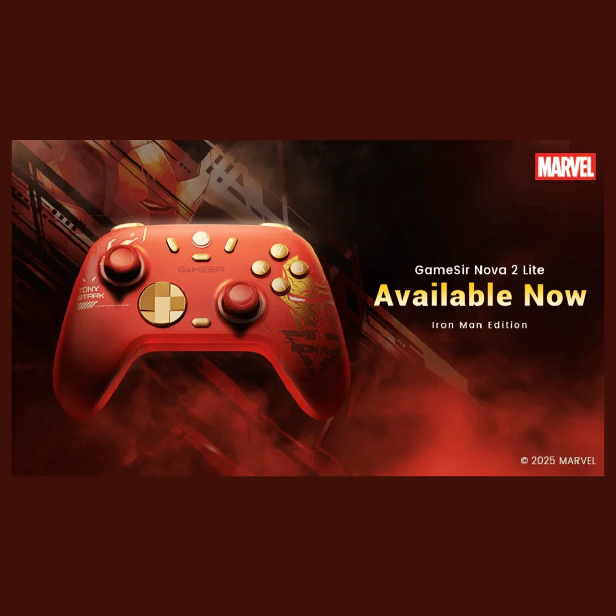 GameSir Nova 2 Lite Wireless PC Controller, Hall Effect Sticks And Triggers, 2.4G And Wired 1000Hz Polling Rate, Remappable Buttons, Compatible With PC Switch Steam Android iOS, Iron Man Edition