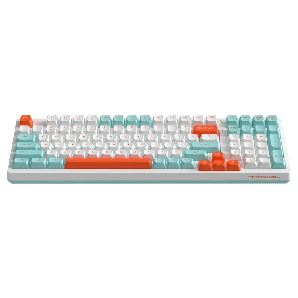 A4Tech FS300 Hot-Swappable Mechanical Gaming Keyboard, 98-Key, White Backlit, 1ms Key Response, 1000Hz Report Rate