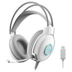 A4Tech FH300U Neon Illuminate USB Stereo Headset, DSP Stereo Sound, 50mm Speaker Unit, Omni-Directional Mic, LED Backlit, White