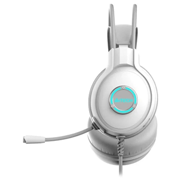 A4Tech FH300U Neon Illuminate USB Stereo Headset, DSP Stereo Sound, 50mm Speaker Unit, Omni-Directional Mic, LED Backlit, White