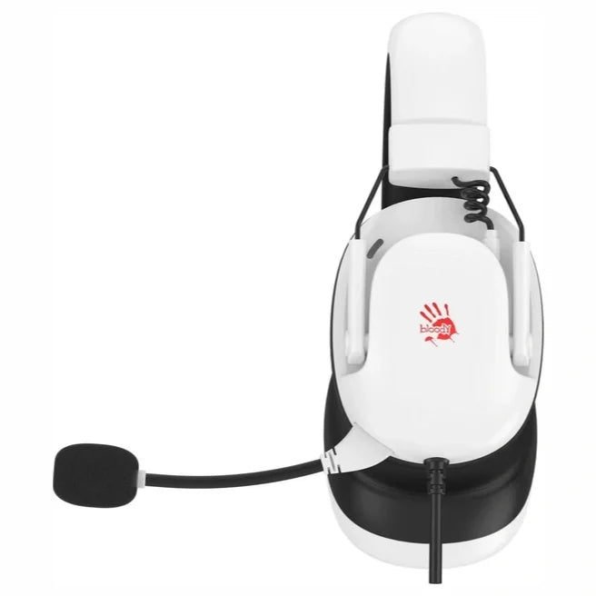 Bloody G585 Gaming Headset, 7.1 Virtual Surround Sound, 50mm Speaker Unit, Detachable Noise Cancelling Single-Directional Mic, USB Plug, White