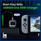 UGREEN Uno RG 30W USB-C GaN Charger, LED Screen, Foldable Plug, Black, 15550