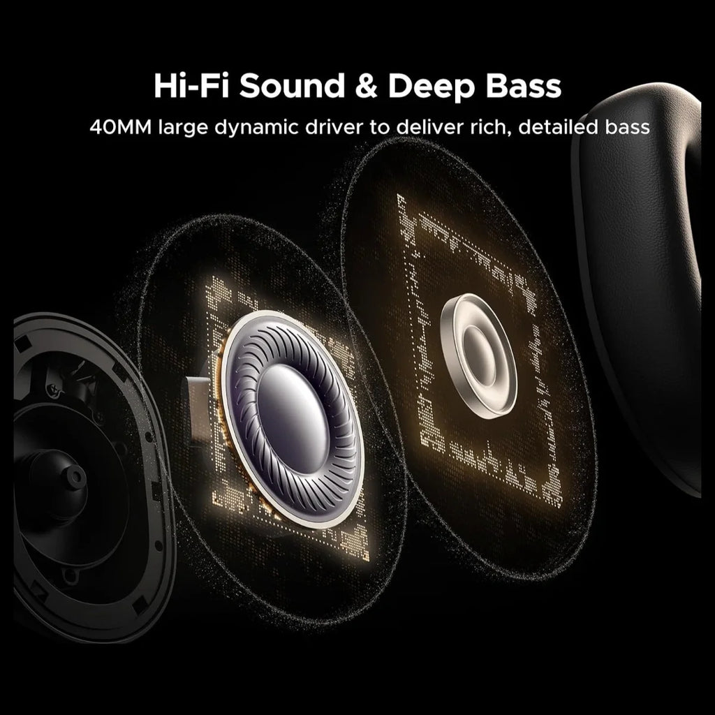 UGREEN HiTune Max5c Wireless Over Ear Headphones, Hybrid ANC Up to 43dB, 75H Playtime, Hi-Res LDAC, Spatial Audio, Bluetooth 5.4, USB-C Wired Audio, Black, 35757