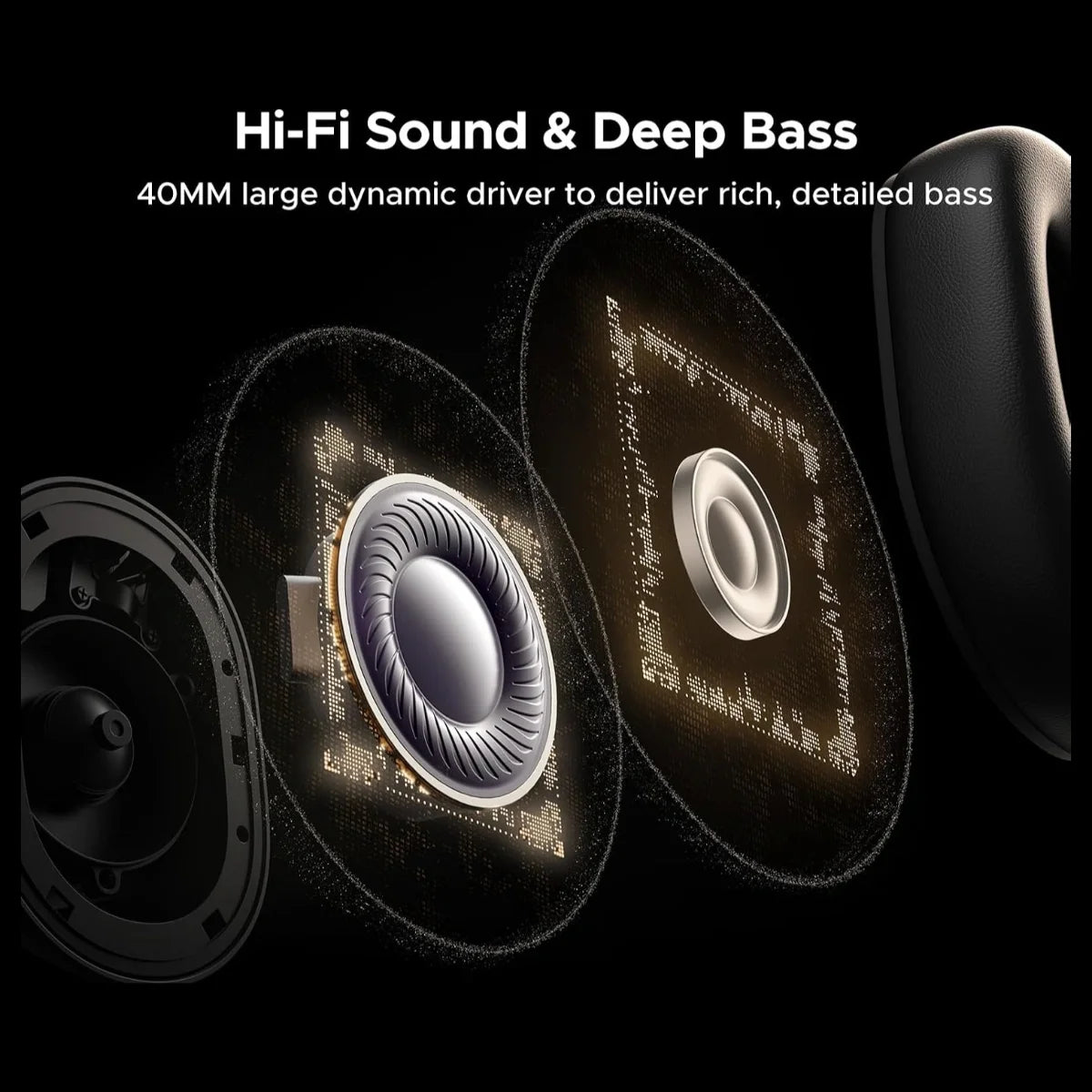 UGREEN HiTune Max5c Wireless Over Ear Headphones, Hybrid ANC Up to 43dB, 75H Playtime, Hi-Res LDAC, Spatial Audio, Bluetooth 5.4, USB-C Wired Audio, Black, 35757