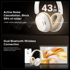 UGREEN HiTune MAX 5C Bluetooth Headphones, LDAC Audio Decoding, Adaptive Noise Cancellation, 45hrs Battery Life, White