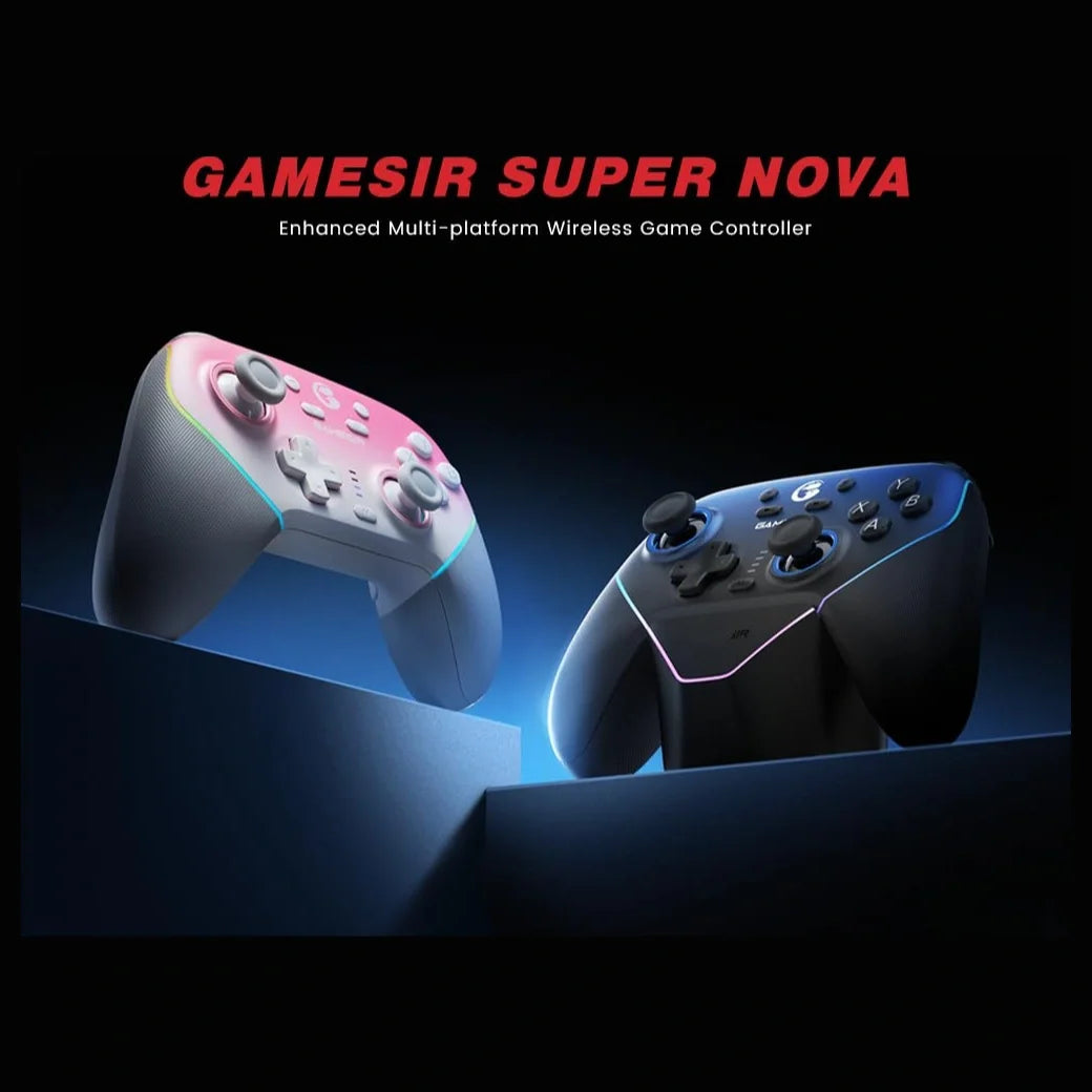 GameSir Super Nova Wireless Gaming Controller, 1000Hz Polling Rate, Hall Effect Stick and Trigger, Tri-Mode Connectivity, 1000mAh, Blue
