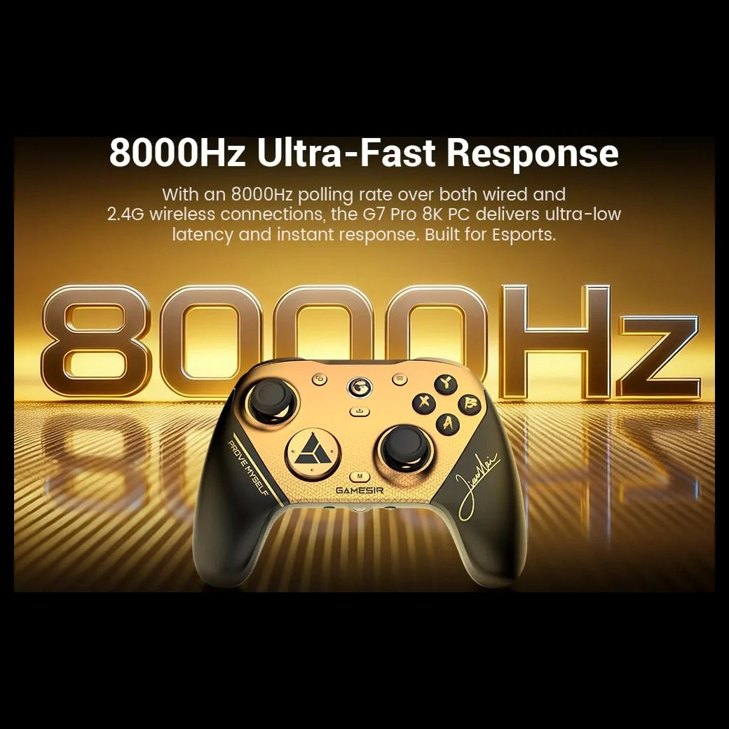 GameSir G7 Pro 8K PC Wireless Gaming Controller, 8000Hz Polling Rate, Gen 2 TMR Joysticks, Hall Effect Triggers With Dual-Mode Trigger Stops, 4 Programmable Macro Buttons, Charging Dock, Champion Edition