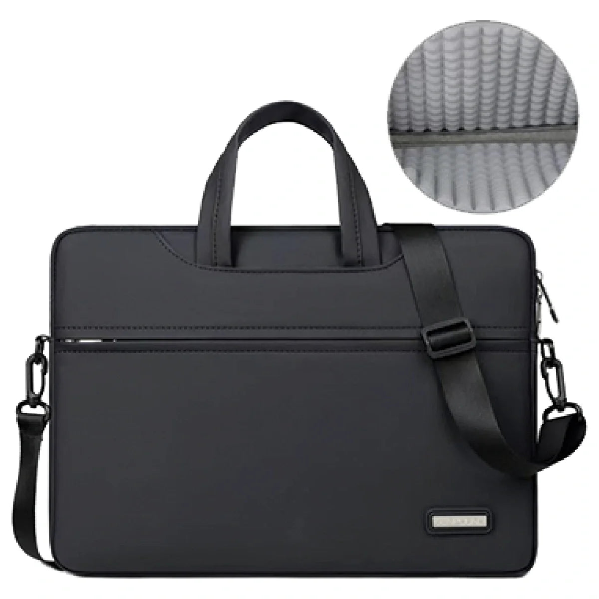 AMAZE Premium Laptop Bag, Up to 14 Inch, Premium Synthetic Material, Water-Resistant Fabric, Spacious Compartments, Lightweight and Comfortable, Black A905