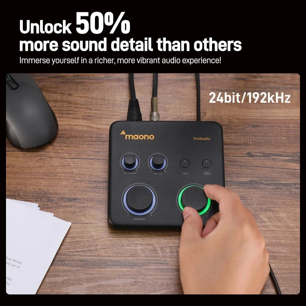Maono PS22 Lite Audio Interface, Wireless Lavailar Microphone for Content Creation