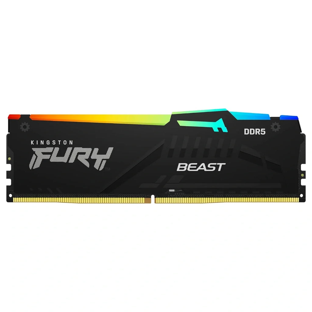 Kingston FURY Beast Black RGB 16GB 5600MT/s DDR5 CL40 DIMM Desktop Gaming Memory, Intel XMP 3.0, KF556C40BBA-16