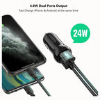 Ugreen 50875 Dual-Port Car Charger, 2 x USB-A, 24W Total Output 12W Per Port, Aluminum Alloy