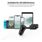 Ugreen 50875 Dual-Port Car Charger, 2 x USB-A, 24W Total Output 12W Per Port, Aluminum Alloy