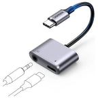 UGREEN 2-in-1 USB-C to 3.5mm Audio Adapter, Up to 60W PD 3.0 and QC 3.0 Charging, Built-In DAC Up to 24-bit/96kHz, Listen and Take Calls While Charging, 60164