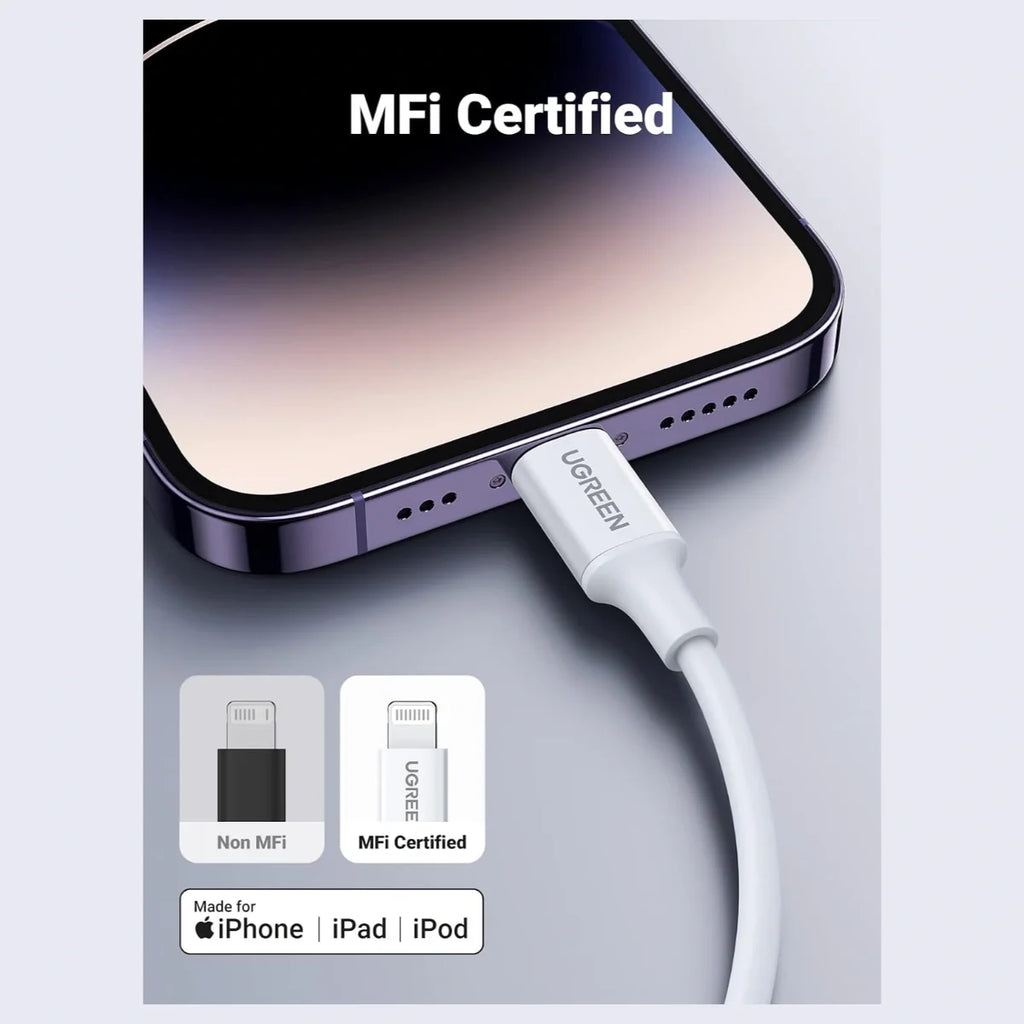 UGREEN USB C to Lightning Cable, 3.3FT 1m MFi Certified PD Fast Charging, 480Mbps Data Transfer, 10493