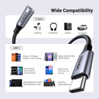UGREEN USB-C to 3.5mm Audio Adapter, Type C to Aux 24bit/96KHz, HiFi DAC, In-Line Control for Volume and Calling, Grey, 80154