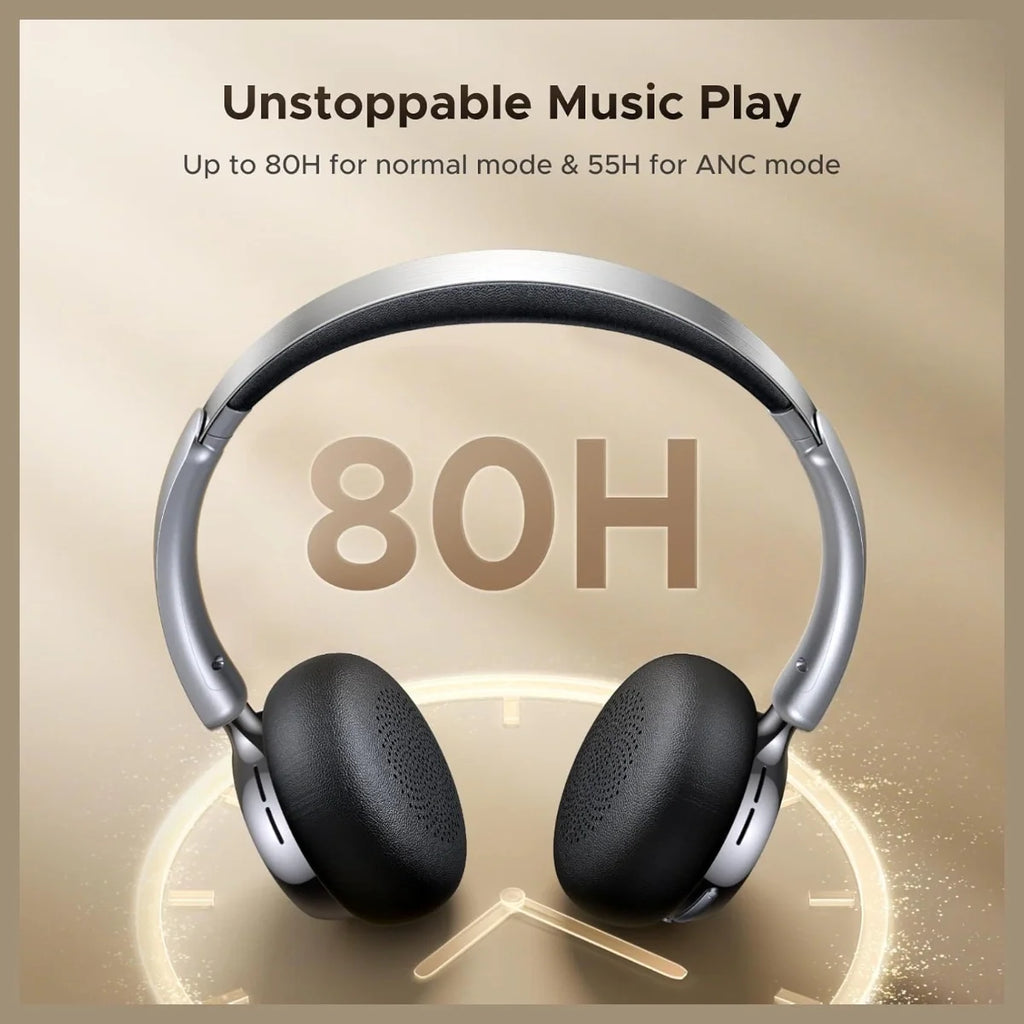UGREEN Studio Plus Active Noise-Cancelling Headphones, Bluetooth 6.0 Over-Ear ANC, 80H Playtime, Spatial Audio, 0.08S Low Latency, Multi-Point Connection, 75630