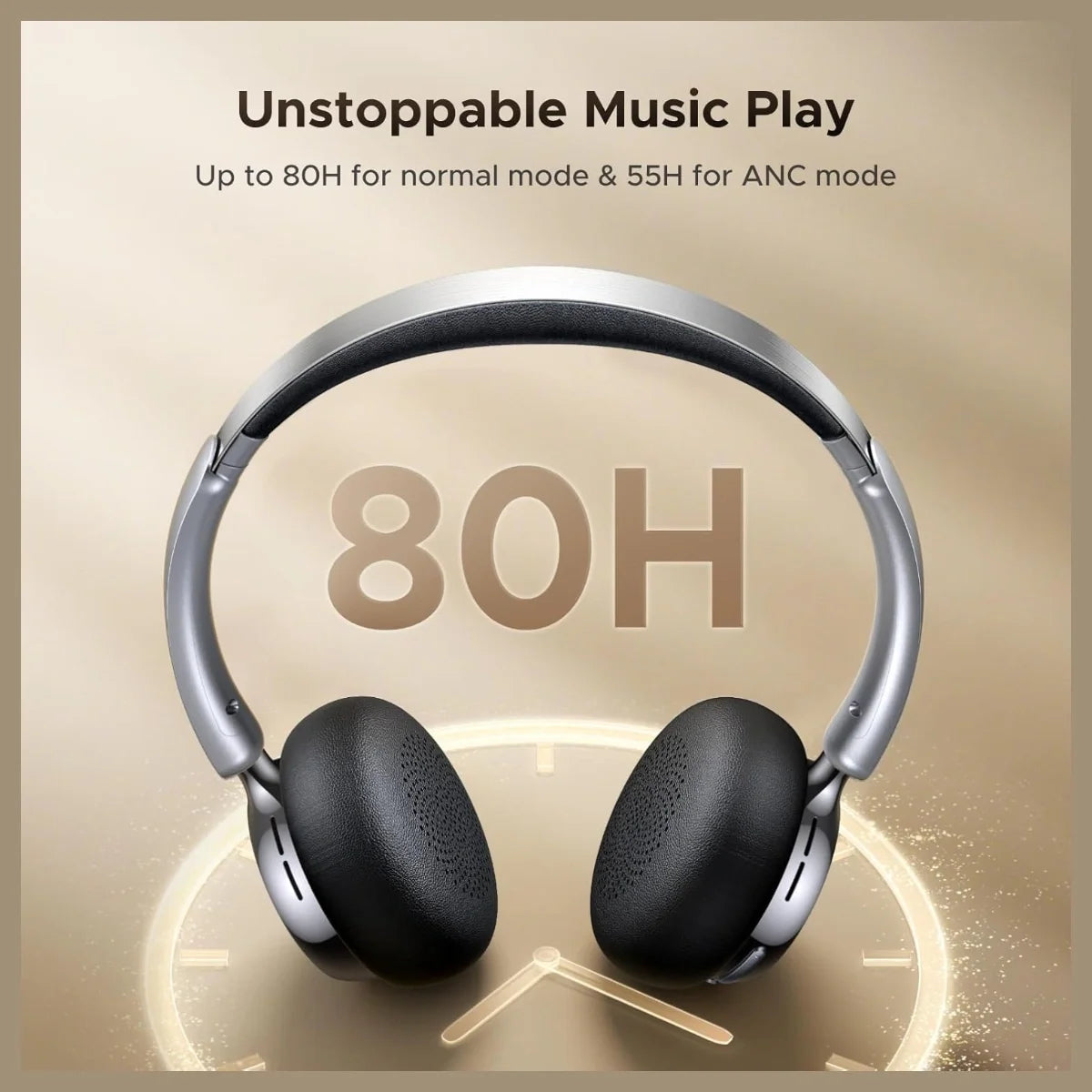 UGREEN Studio Plus Active Noise-Cancelling Headphones, Bluetooth 6.0 Over-Ear ANC, 80H Playtime, Spatial Audio, 0.08S Low Latency, Multi-Point Connection, 75630