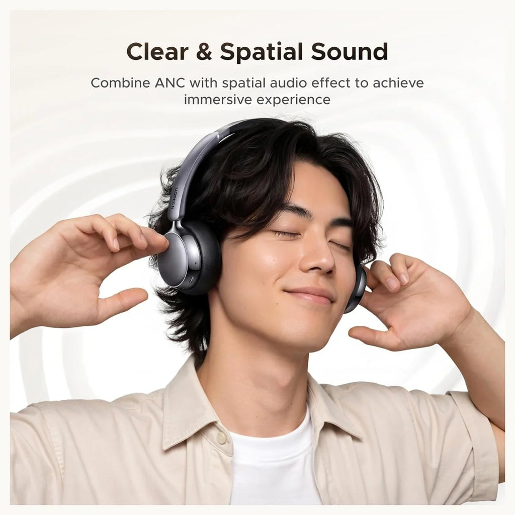 UGREEN Studio Plus Active Noise-Cancelling Headphones, Bluetooth 6.0 Over-Ear ANC, 80H Playtime, Spatial Audio, 0.08S Low Latency, Multi-Point Connection, 75630