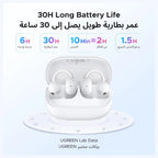UGREEN ClipBuds Magic Open-Ear Wireless Earbuds, Smart Touchscreen With Custom Wallpaper, Bluetooth 5.4, 30H Playtime, 12mm Bio-Diaphragm Stereo Sound, IPX5 Waterproof, 55136 WS208