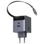 UGREEN Nexode Pro 65W GaN Fast Charger With Retractable USB-C Cable, USB-C and USB-A Ports, 65825 X615