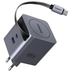 UGREEN Nexode Pro 65W GaN Fast Charger With Retractable USB-C Cable, USB-C and USB-A Ports, 65825 X615