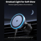 UGREEN Qi2 15W Magnetic Wireless Car Charger Mount, Auto-Align, Air Vent Mount, LED Lights, 17pcs N52 Magnets, 360 Degree Rotation, W708 35970