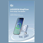 UGREEN MagFlow 2-in-1 Magnetic Wireless Charger, Qi2-Certified Up To 25W Fast Charging, Dual-Device Charging, MagSafe-Compatible, Model 55960B