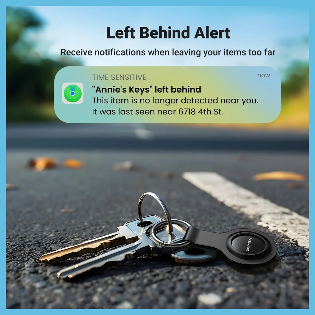 UGREEN Smart Bluetooth Finder 60387, Apple Find My Certified, Worldwide Tracking And Buzzer Alert, Lost Mode, Left Behind Reminder, Anti-Tracking Protection