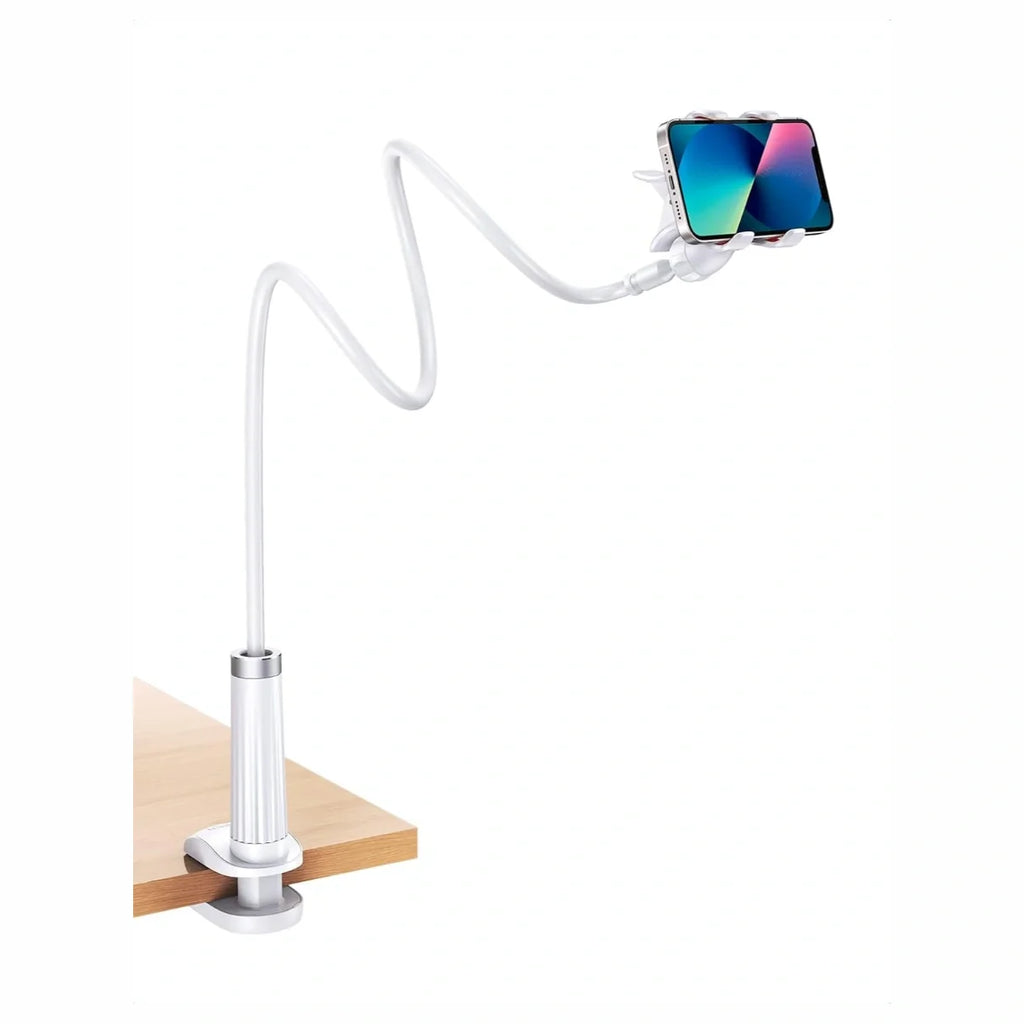 UGREEN Gooseneck Phone Holder for Desk and Bed, 800mm Flexible Long Arm, 360 Degree Rotation, Fits 4" to 6.5" Smartphones, White 30488