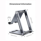 UGREEN Desktop Phone Stand, Dual Arms, Adjustable Dual Hinges, Foldable Design, Up To 7.9 Inch Compatibility, Space Grey, 80708 LP263