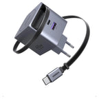 UGREEN Nexode Pro 45W GaN Fast Charger with Retractable Cable, USB-A and USB-C, EU Pin, 65822 X614