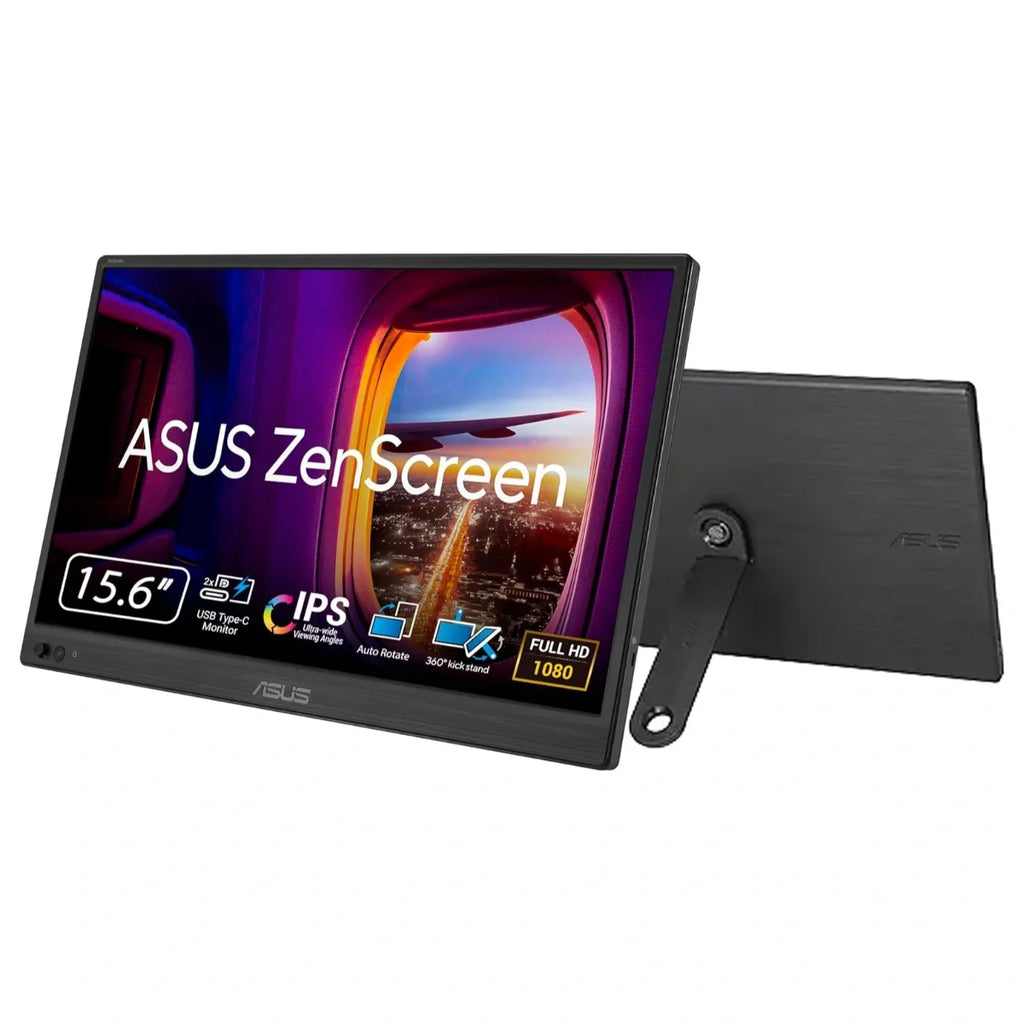 ASUS ZenScreen MB169CK Portable Monitor, 15.6" FHD IPS Anti-Glare Display, Dual USB-C, 360 Kickstand, Plug and Play, Auto-Rotate DisplayWidget Software, 0.78kg Ultra-Slim 11.8mm