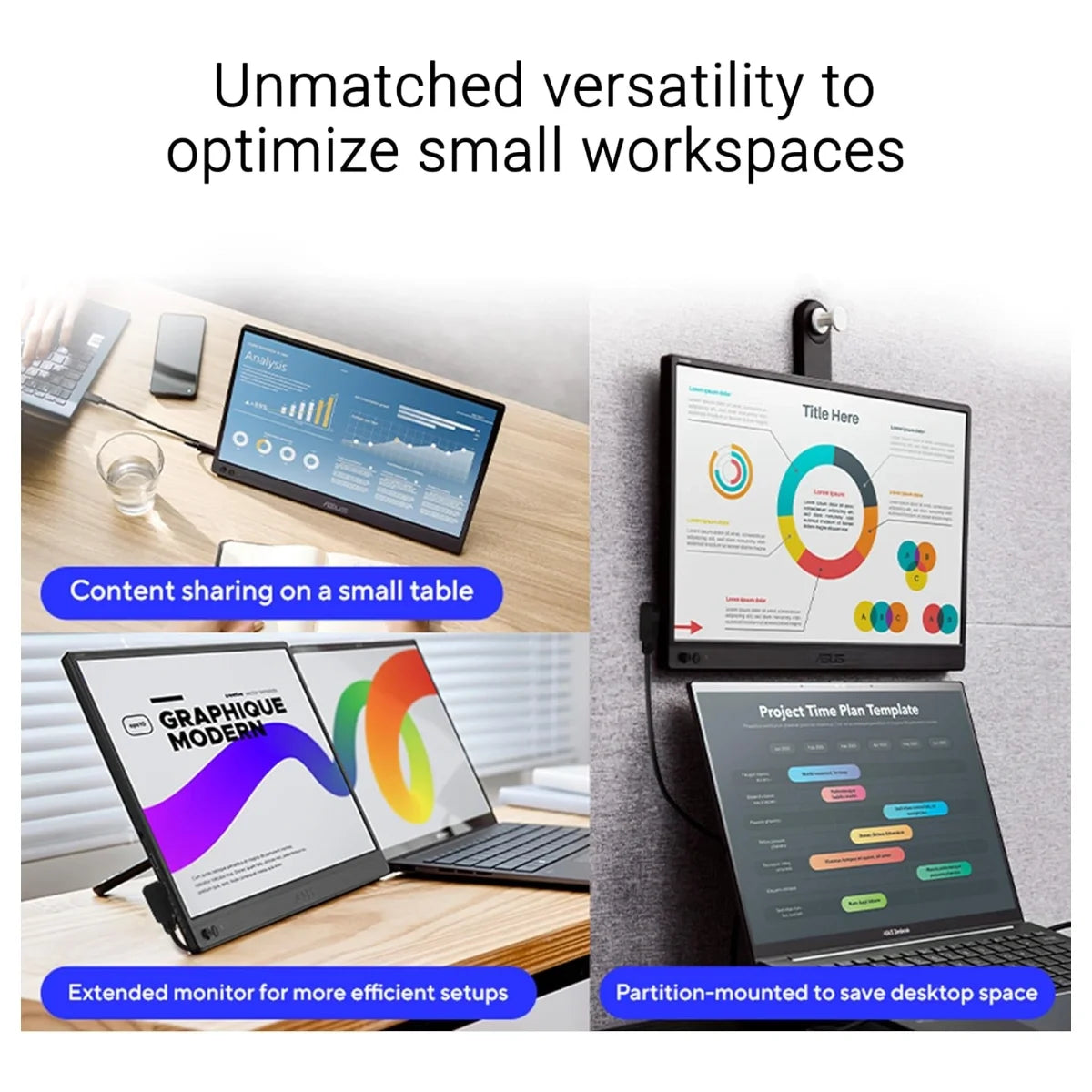 ASUS ZenScreen MB169CK Portable Monitor, 15.6" FHD IPS Anti-Glare Display, Dual USB-C, 360 Kickstand, Plug and Play, Auto-Rotate DisplayWidget Software, 0.78kg Ultra-Slim 11.8mm