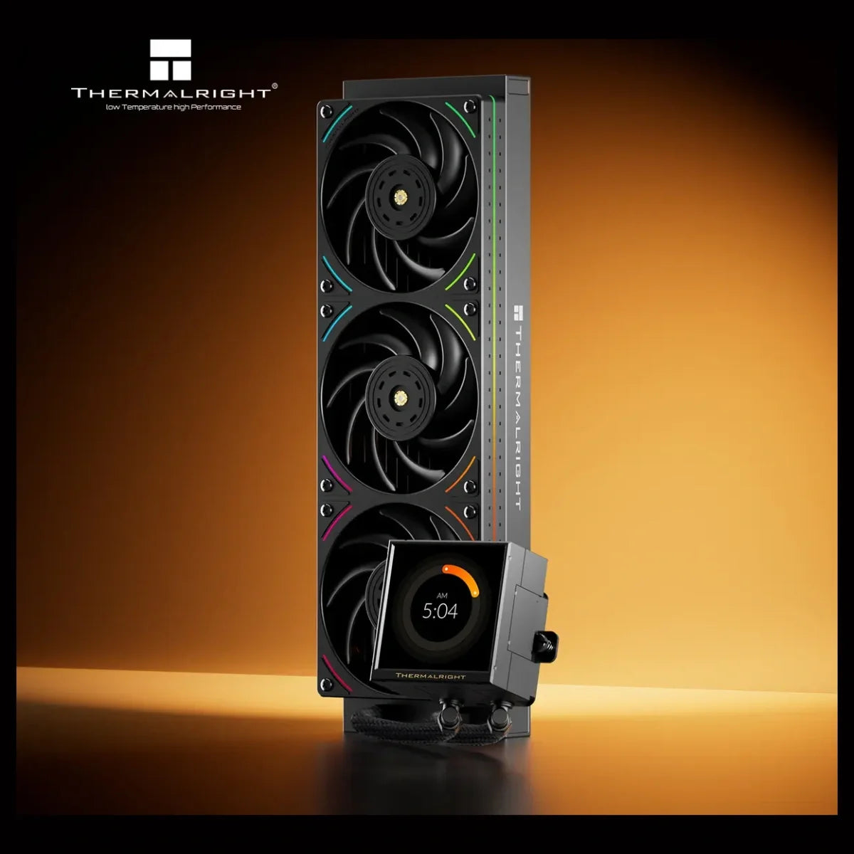 Thermalright Peerless Vision 360 UB ARGB 360mm CPU Liquid Cooler, 3.95" LCD 480x480 Square Screen, Wireless Splicing Fans, Black