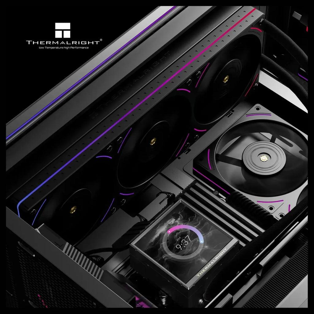 Thermalright Peerless Vision 360 UB ARGB 360mm CPU Liquid Cooler, 3.95" LCD 480x480 Square Screen, Wireless Splicing Fans, Black